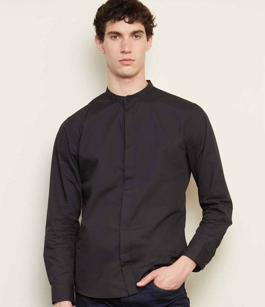 03792 NEOBLU Bart Mao Collar Long Sleeve Poplin Shirt