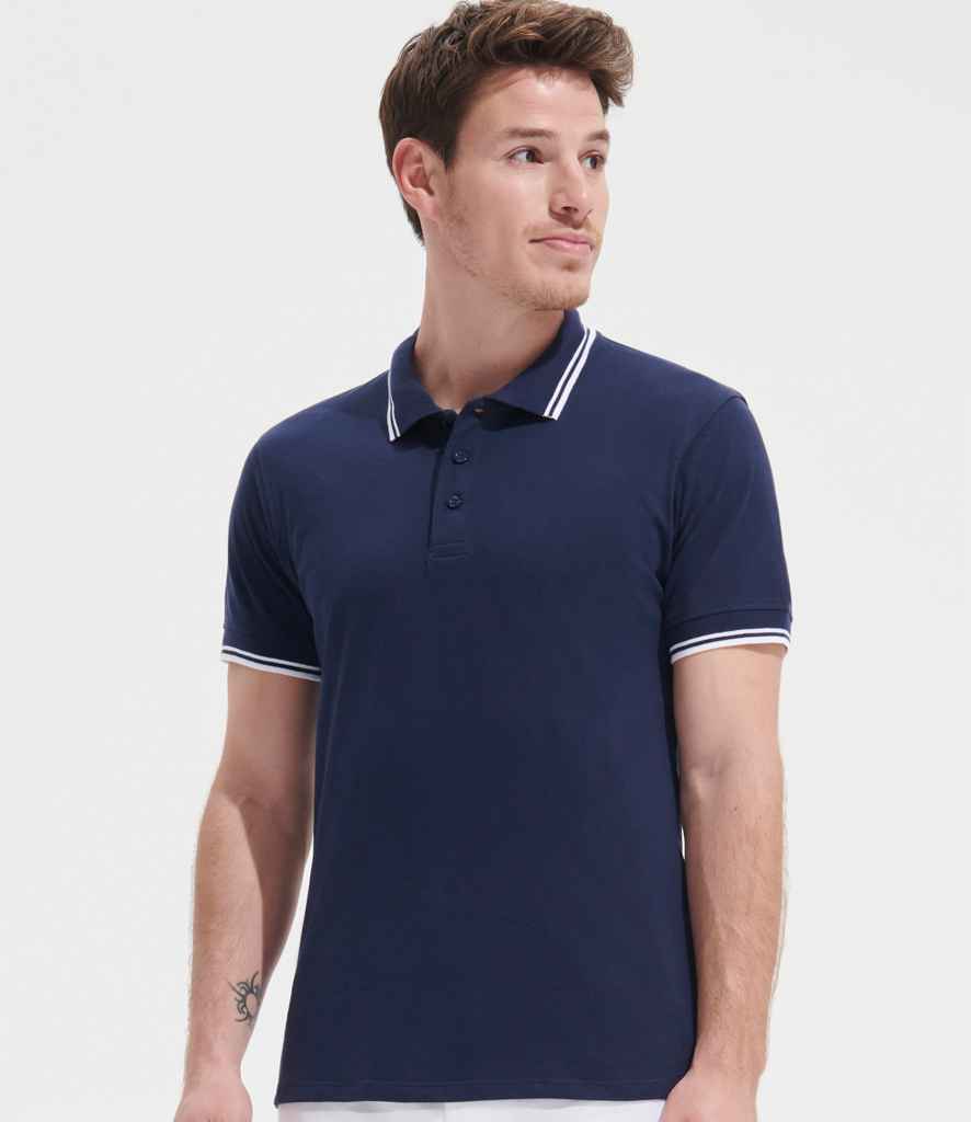 10577 SOL'S Pasadena Tipped Cotton Piqué Polo Shirt