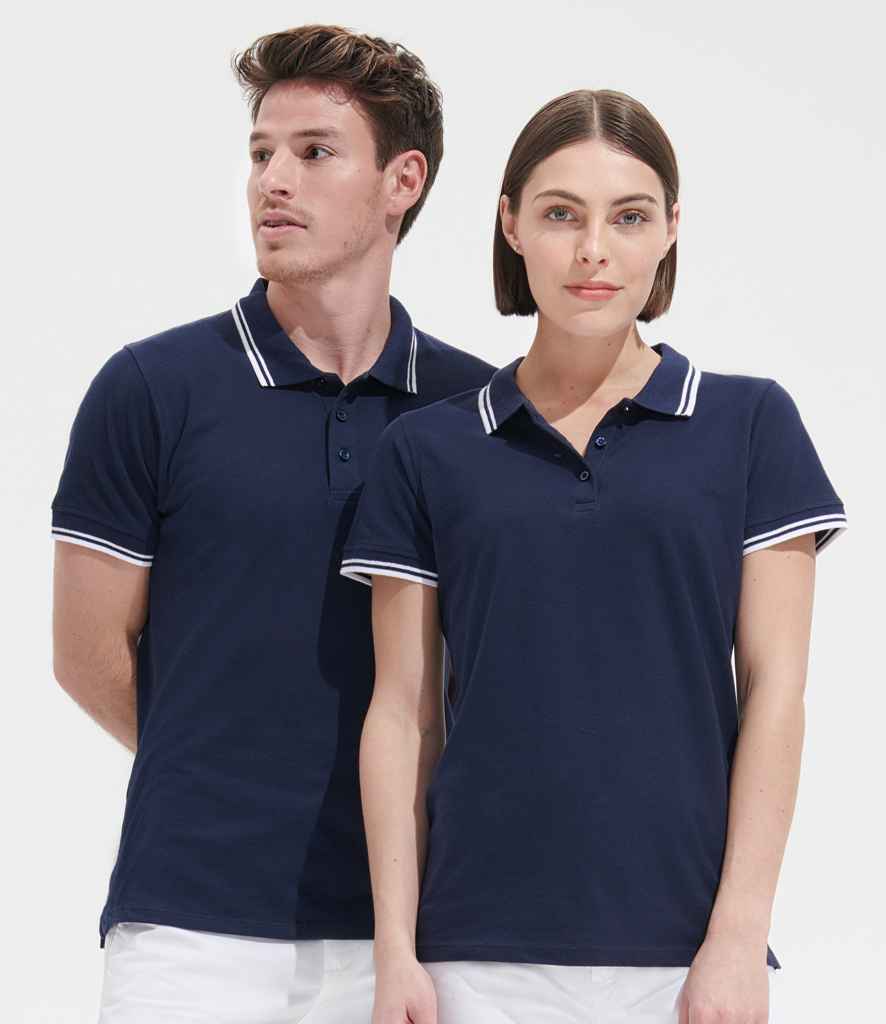 10577 SOL'S Pasadena Tipped Cotton Piqué Polo Shirt