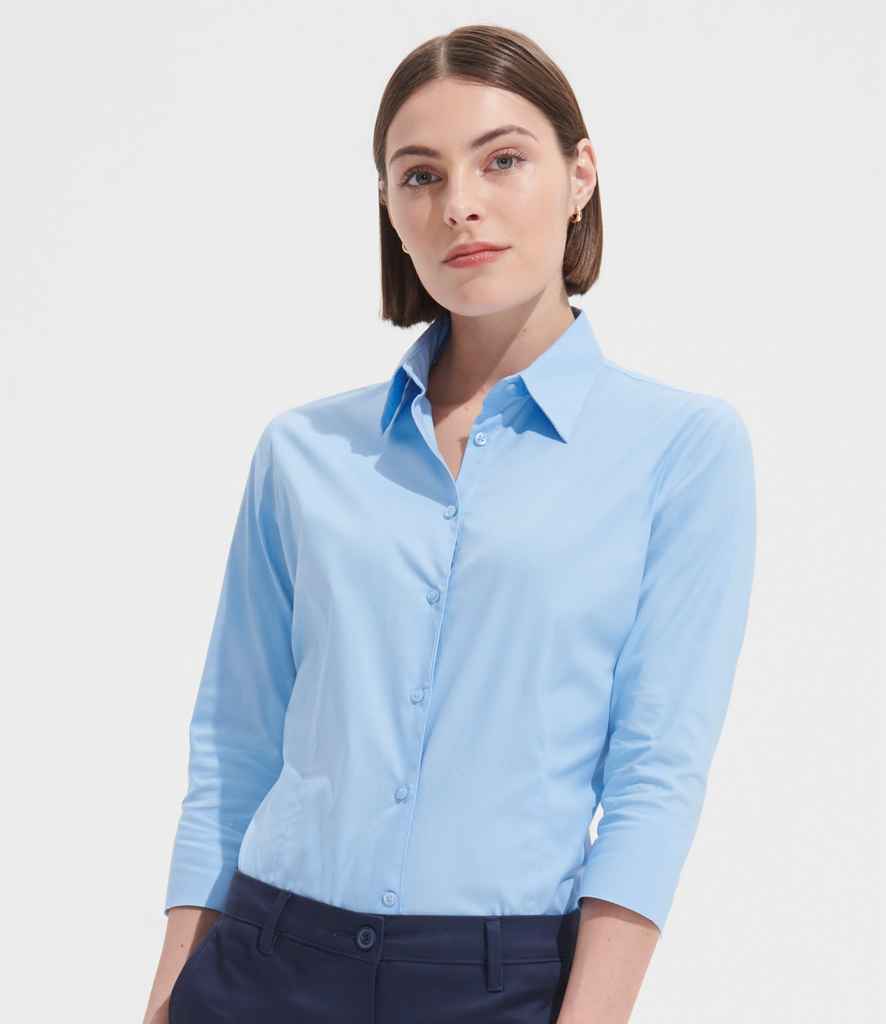 17010 SOL'S Ladies Effect 3/4 Sleeve Fitted Shirt