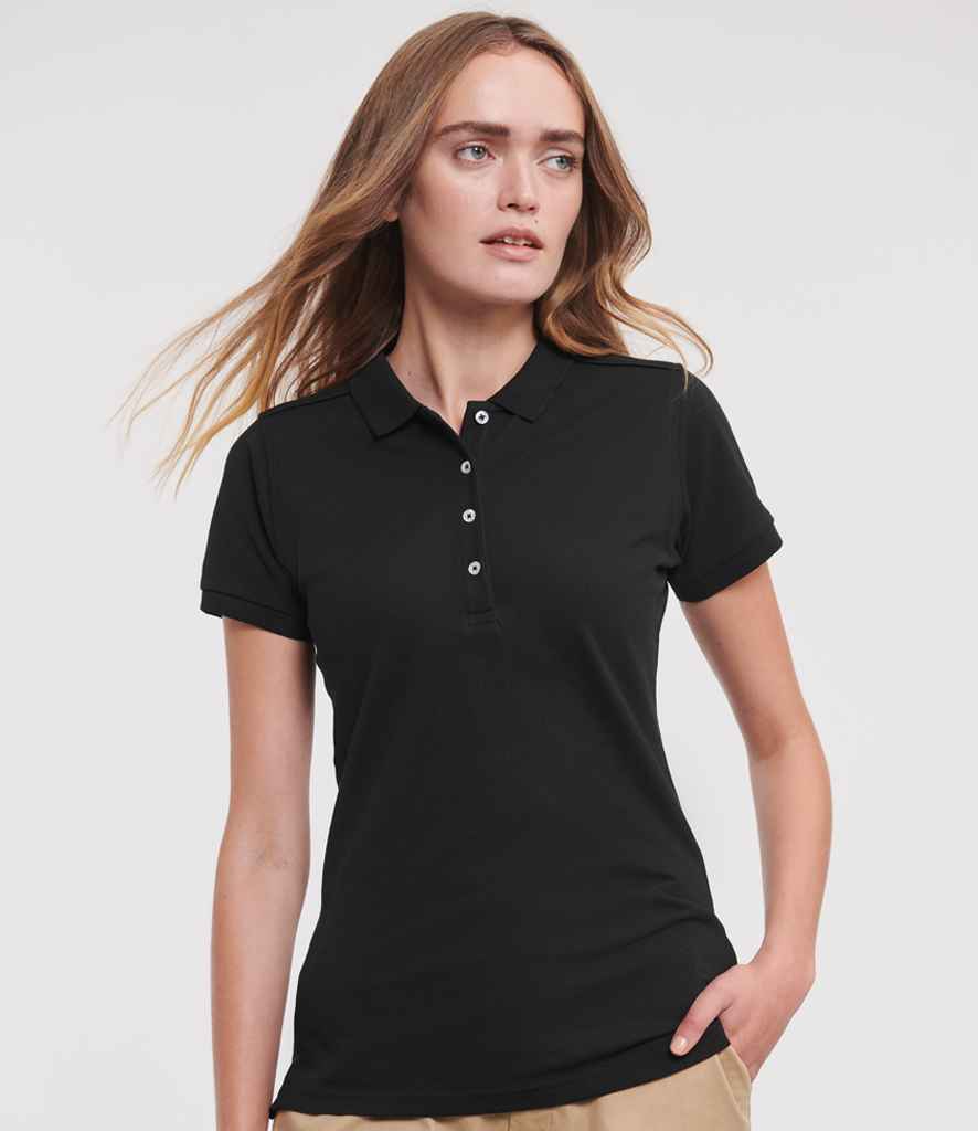 566F Russell Ladies Stretch Piqué Polo Shirt
