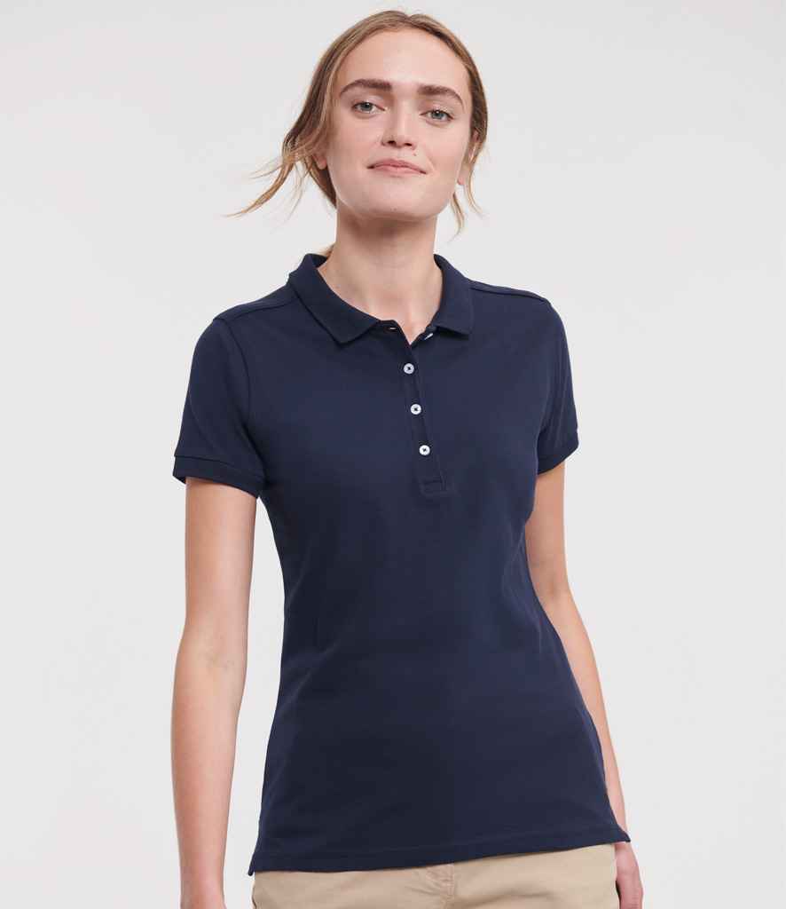 566F Russell Ladies Stretch Piqué Polo Shirt