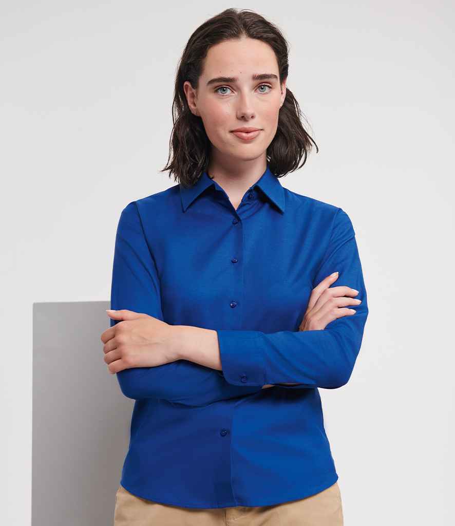 932F Russell Collection Ladies Long Sleeve Easy Care Oxford Shirt