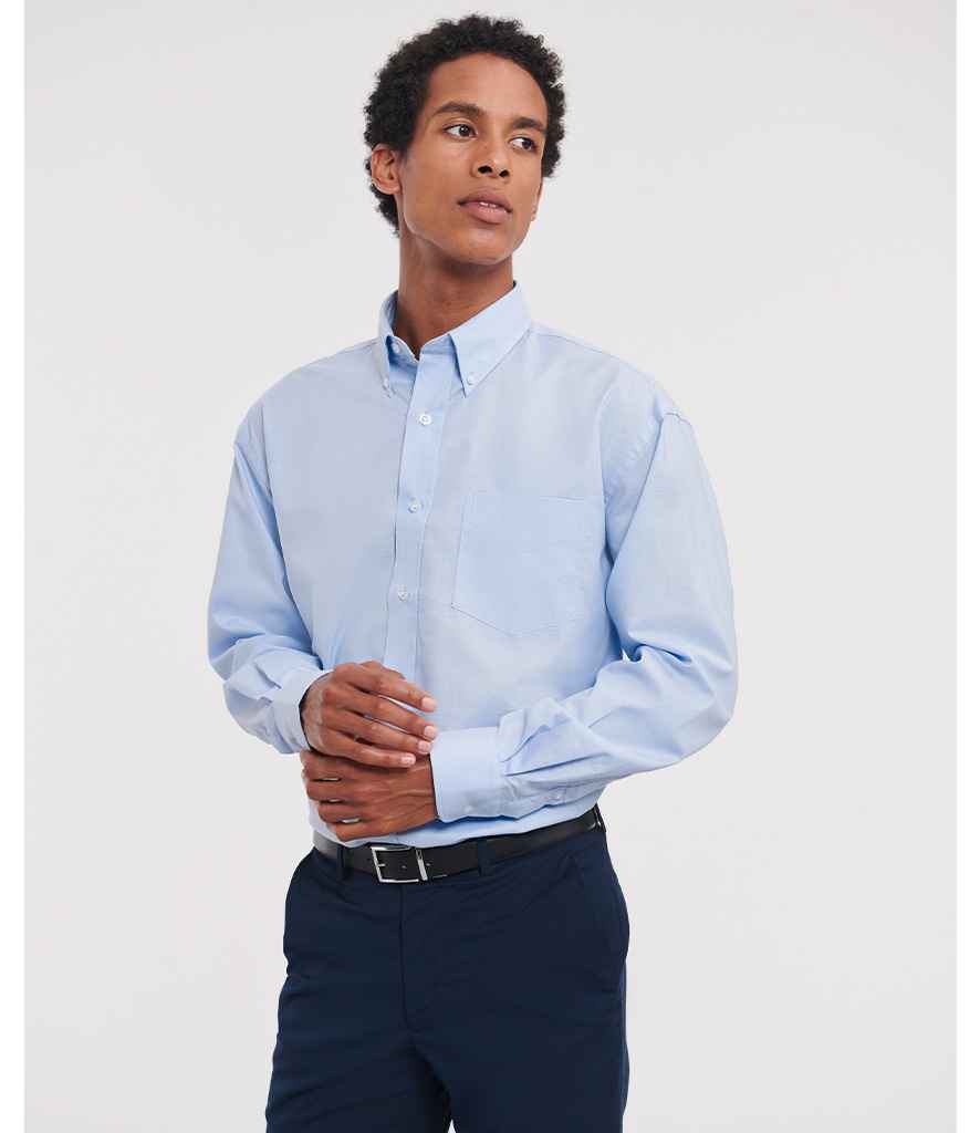 932M Russell Collection Long Sleeve Easy Care Oxford Shirt