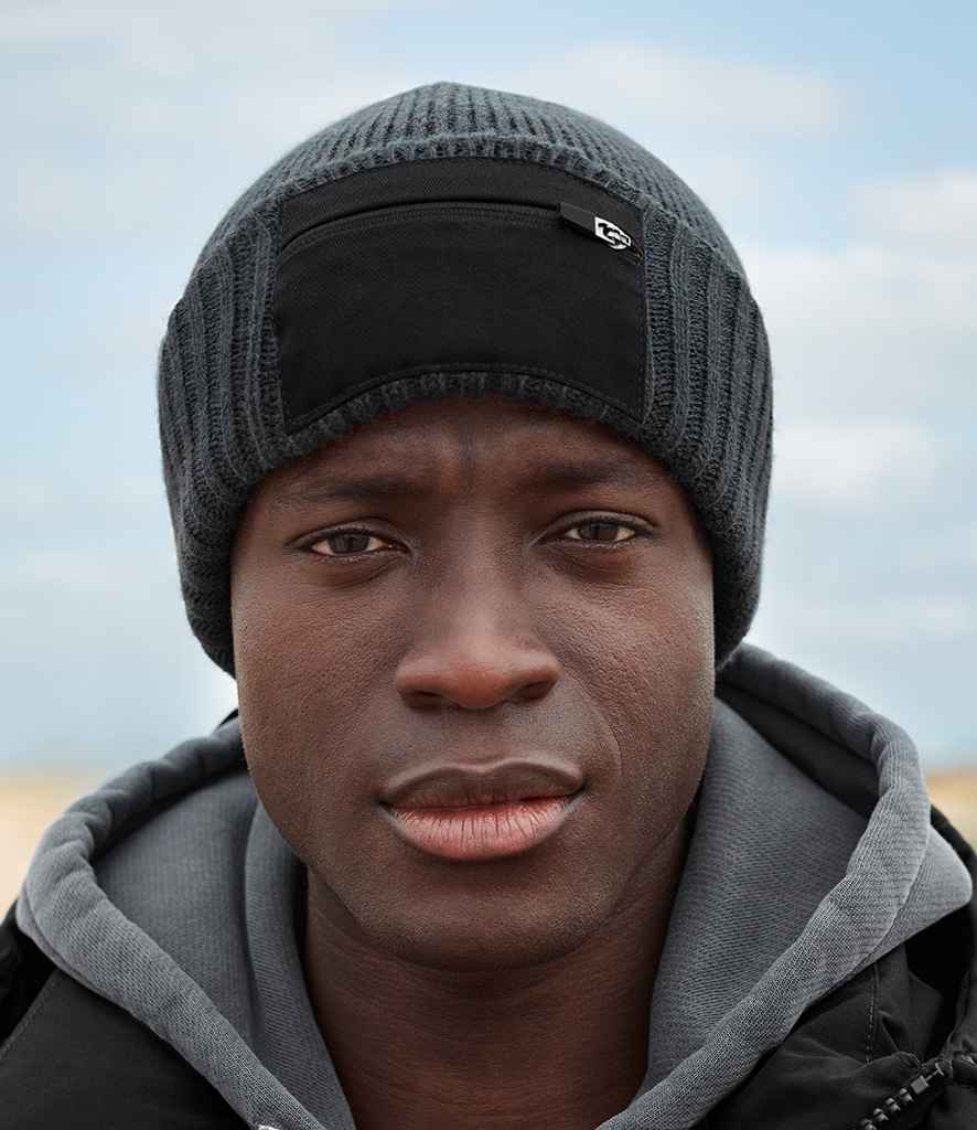 BB334R Beechfield Zip Patch Beanie