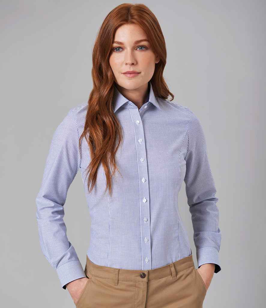 BK587 Brook Taverner Ladies Mirabel Long Sleeve Stretch Oxford Shirt