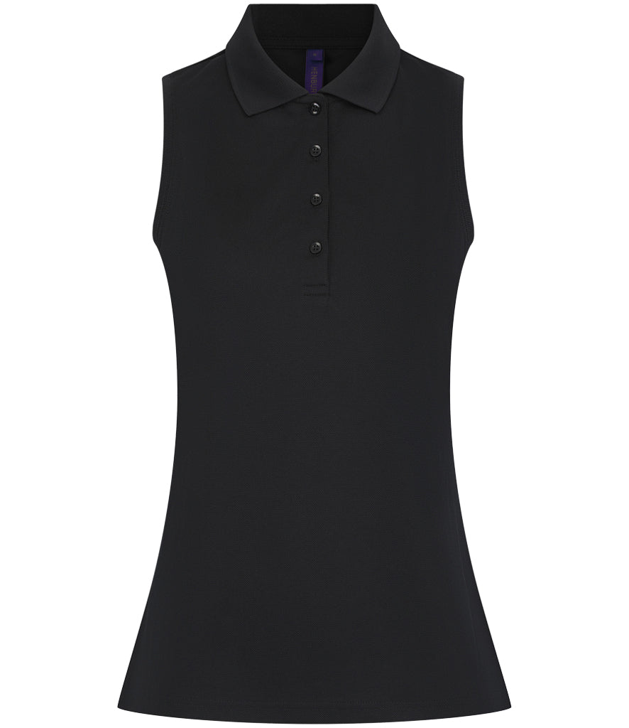 H477 Henbury Ladies Sleeveless Coolplus® Polo Shirt