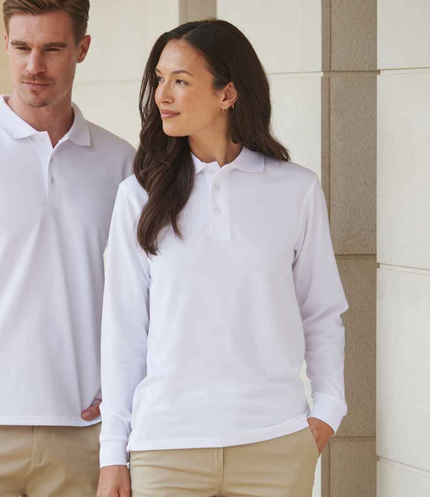 H478 Henbury Unisex Long Sleeve Coolplus® Piqué Polo Shirt