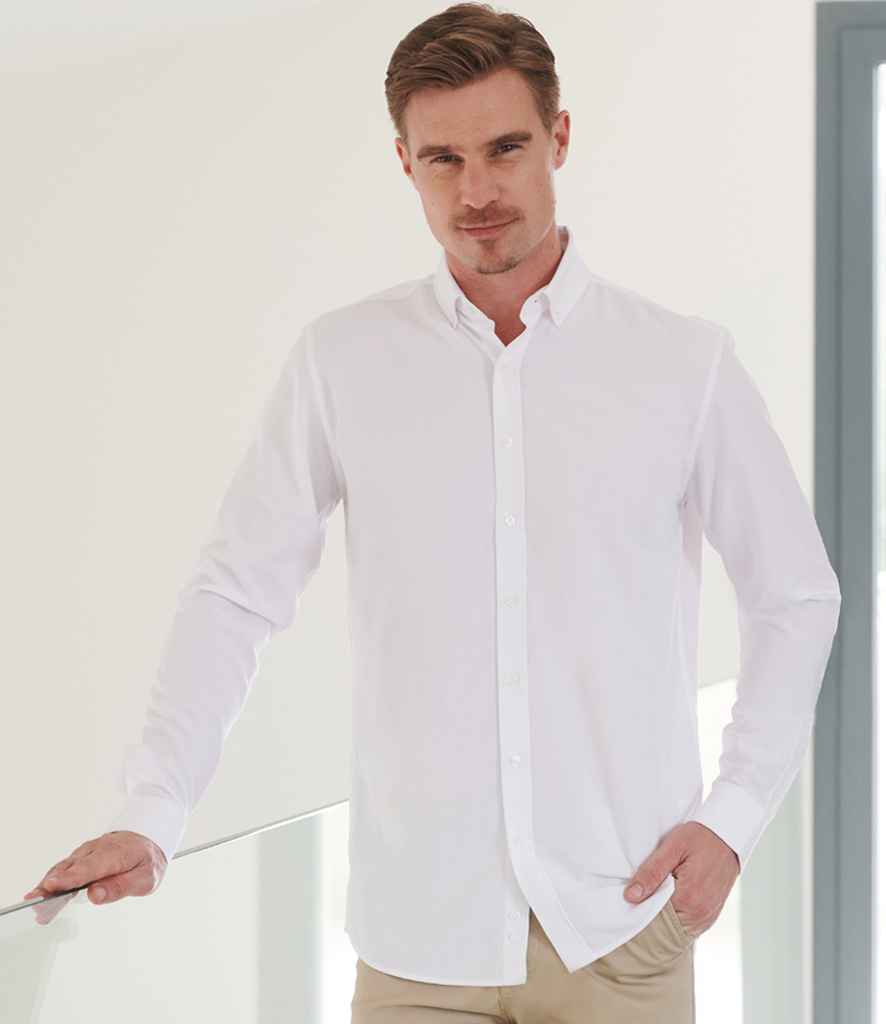 H582 Henbury Long Sleeved Cotton Feel Coolplus® Shirt