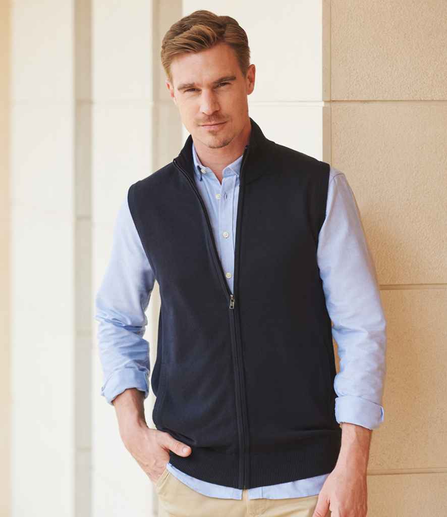 H711 Henbury Sleeveless Zip Through Jumper