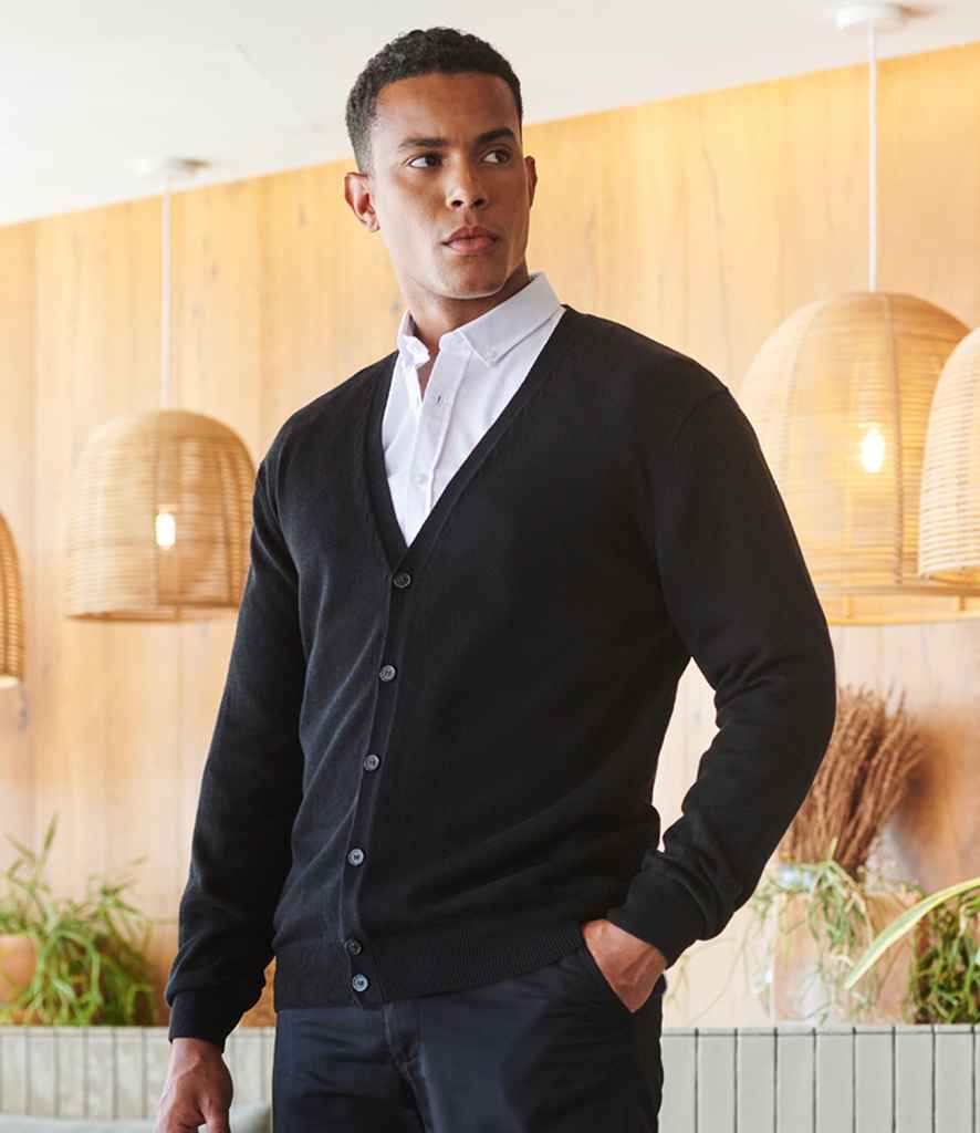 H722 Henbury Lightweight Cotton Acrylic V Neck Cardigan