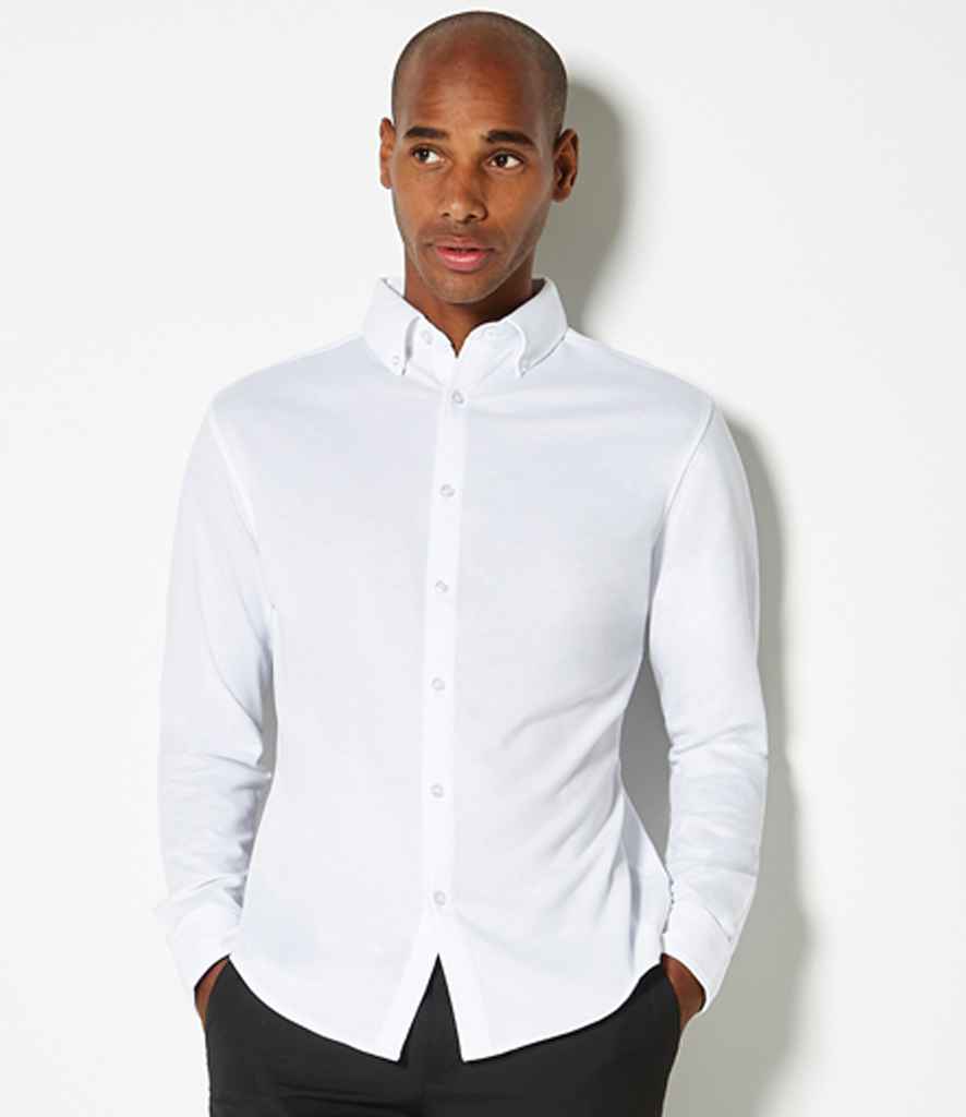 K143 Kustom Kit Long Sleeve Superwash® 60°C Piqué Shirt