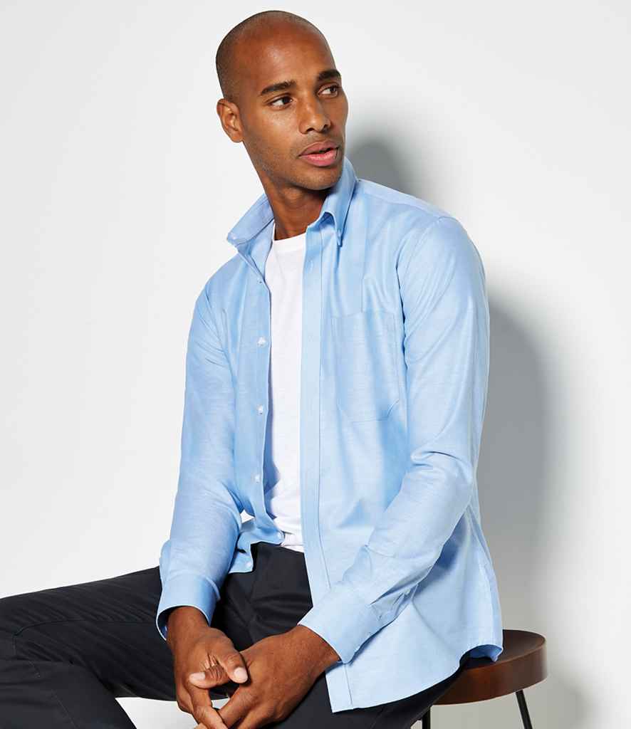 K184 Kustom Kit Long Sleeve Slim Fit Workwear Oxford Shirt