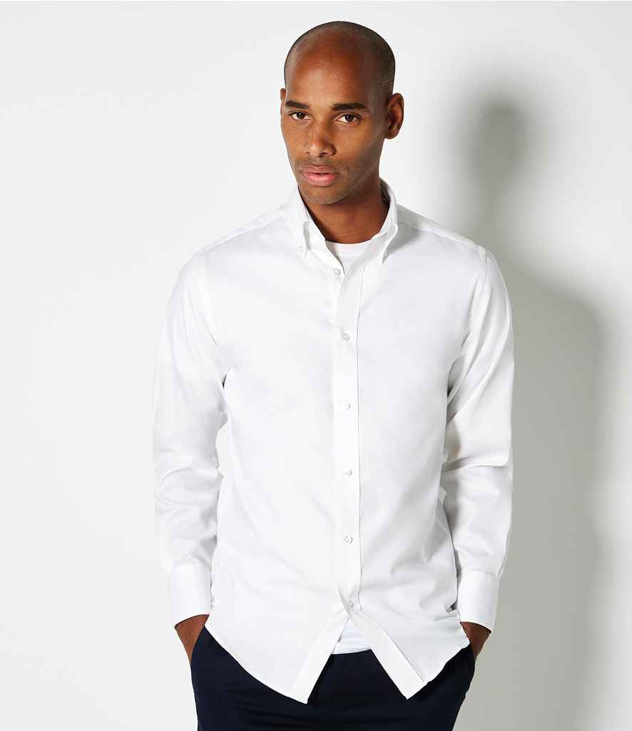K188 Kustom Kit Premium Long Sleeve Tailored Oxford Shirt
