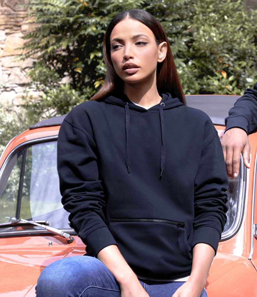 K338 Kustom Kit Regular Fit Piqué Zipped Pocket Hoodie