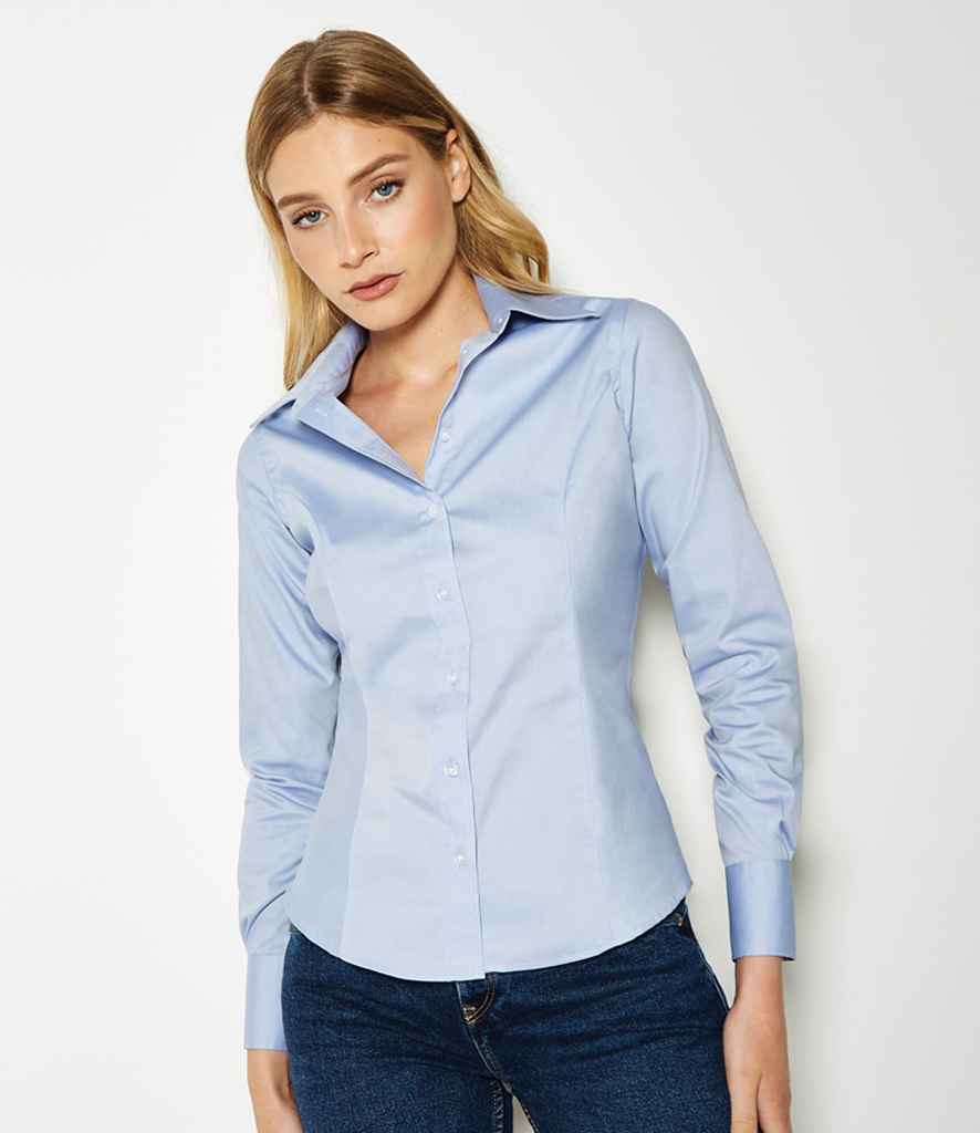 K702 Kustom Kit Ladies Premium Long Sleeve Tailored Oxford Shirt