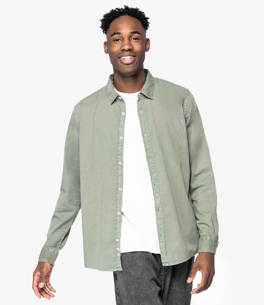 NS502 Native Spirit Washed Long Sleeve Shirt