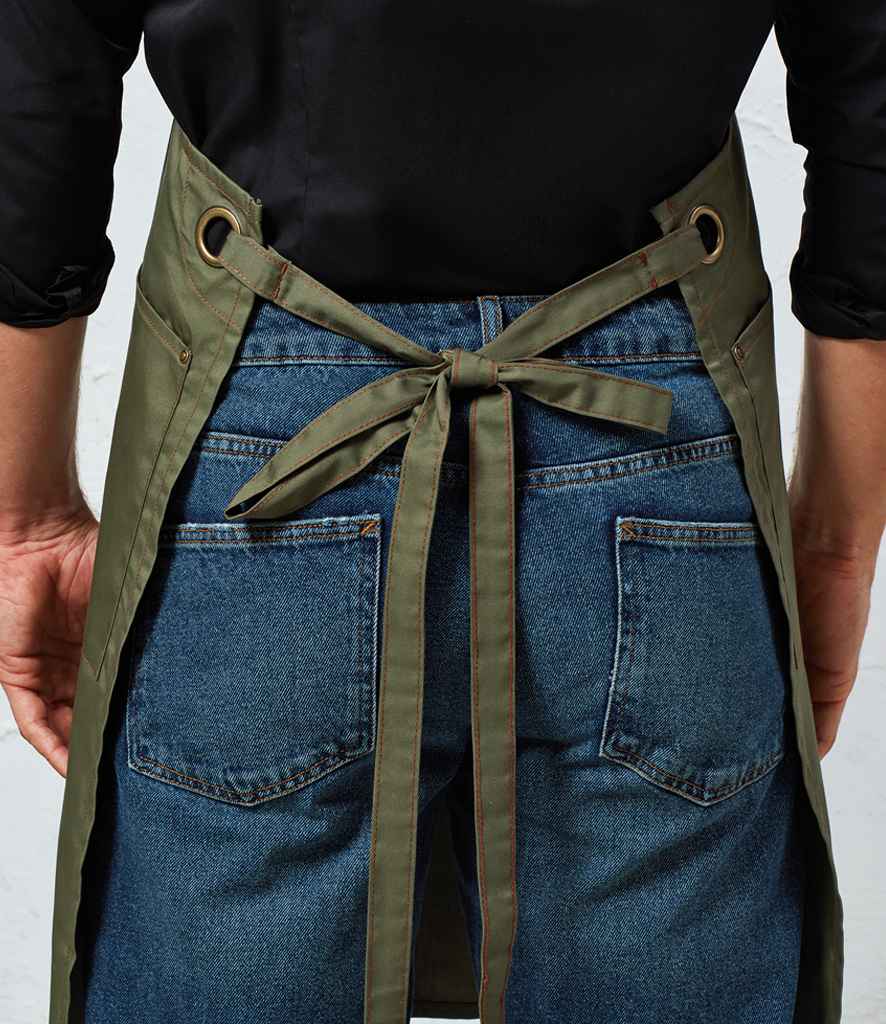 PR121 Premier Barley Contrast Stitch Bib Apron