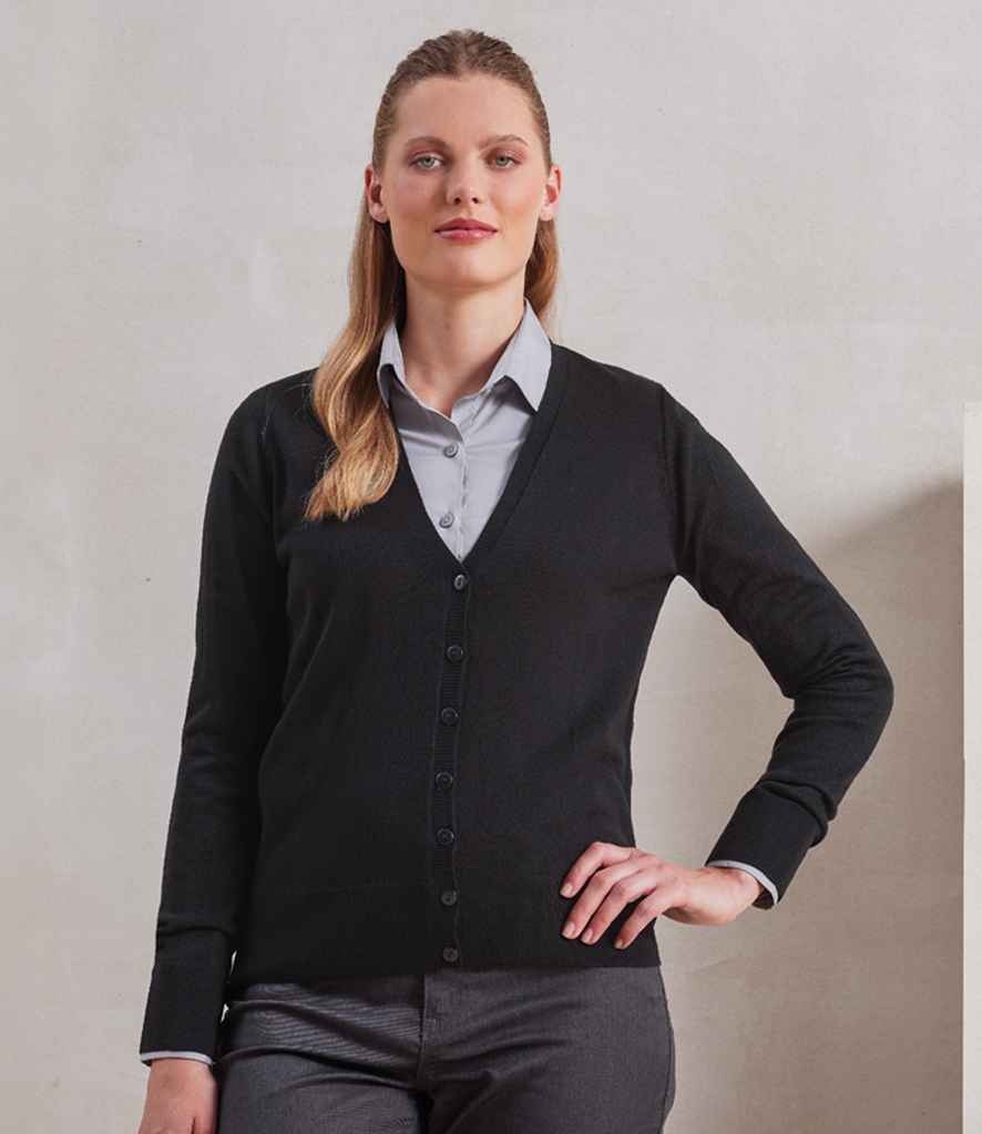 PR402 Premier Ladies Essential Acrylic V Neck Cardigan