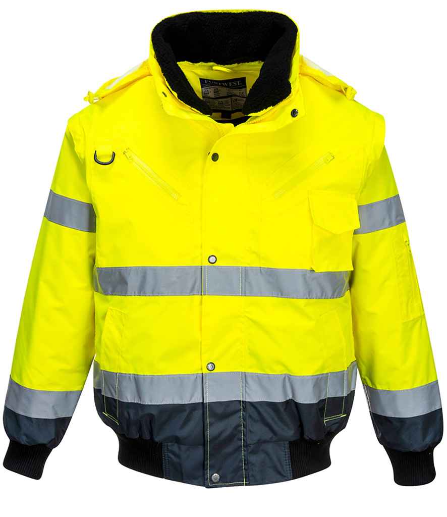 PW013 Portwest 3-in-1 Hi-Vis Bomber Jacket