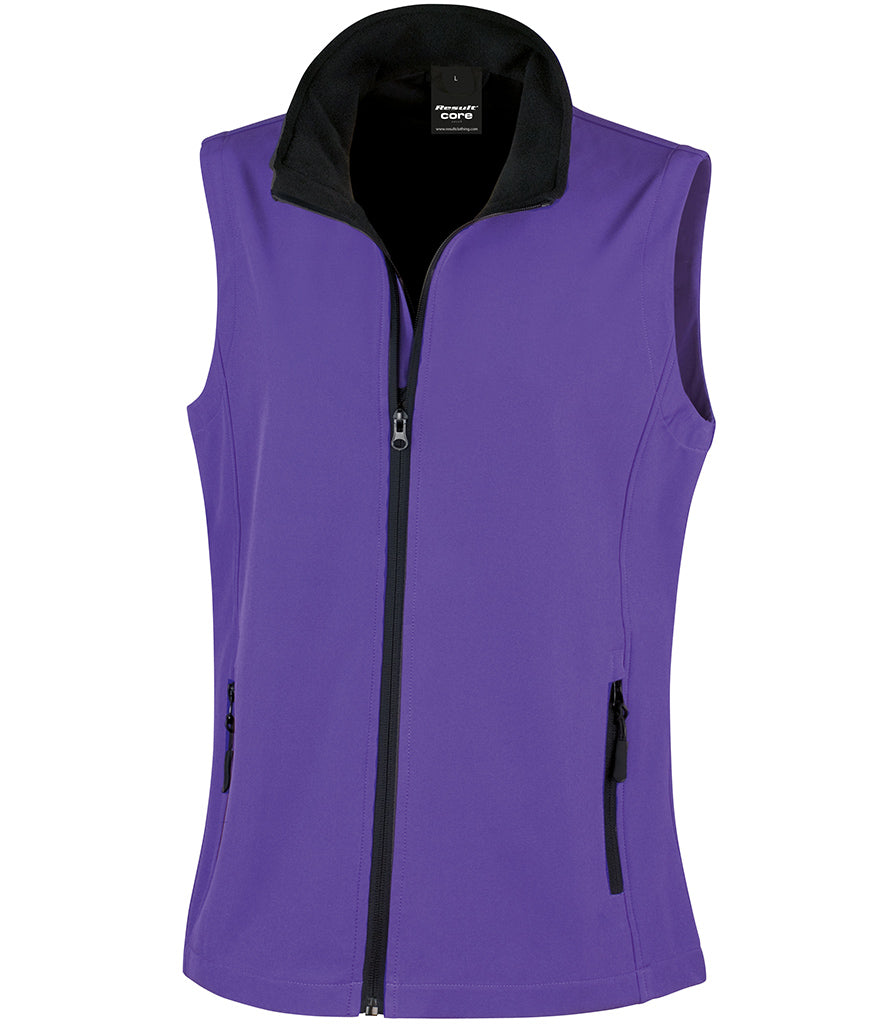 RS232F Result Core Ladies Printable Soft Shell Bodywarmer
