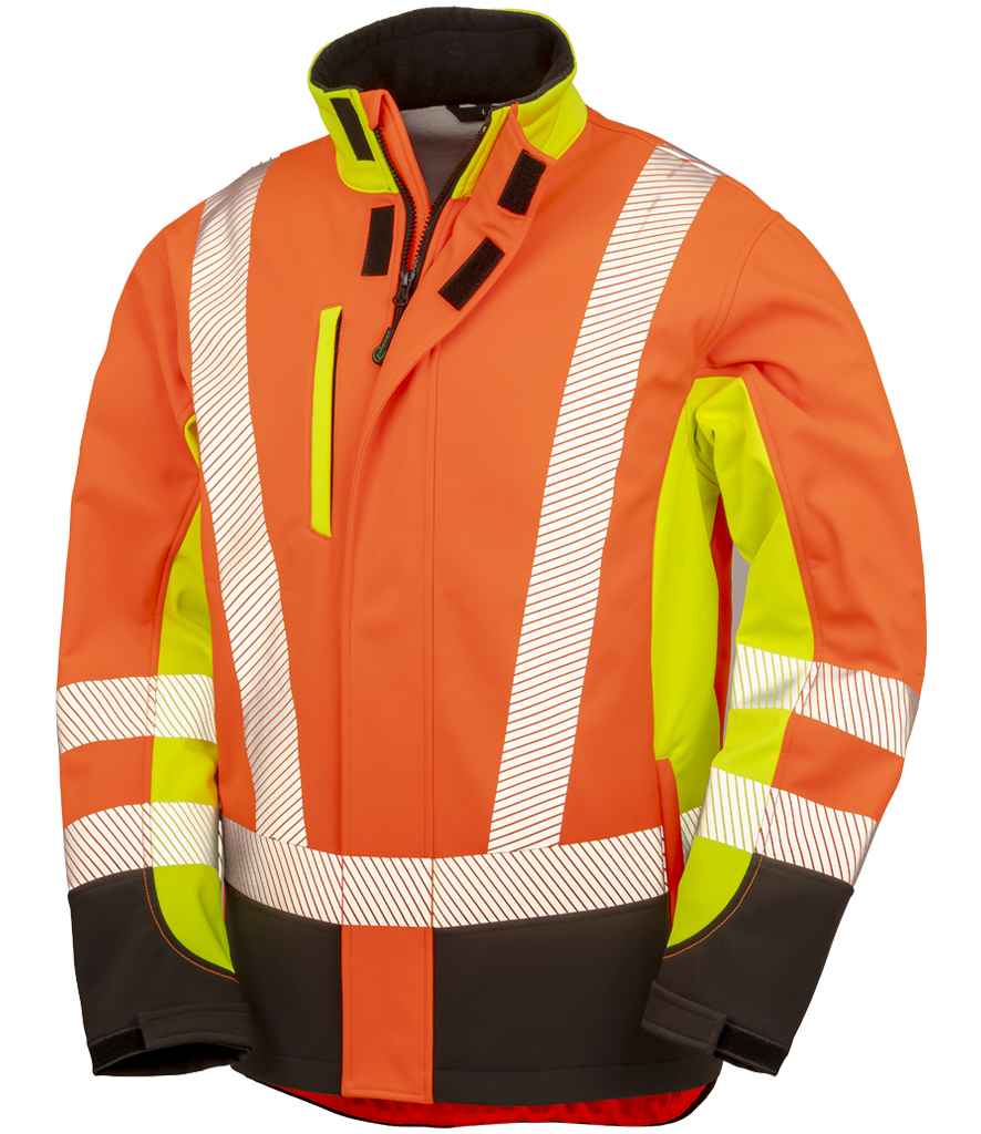 RS506 Result Recycled Three Layer Printable 3-Tone Safety Soft Shell Jacket