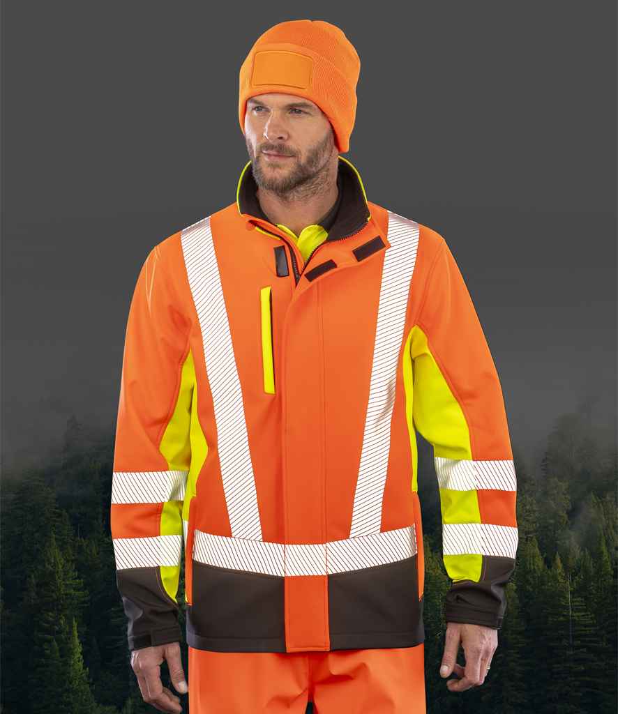 RS506 Result Recycled Three Layer Printable 3-Tone Safety Soft Shell Jacket
