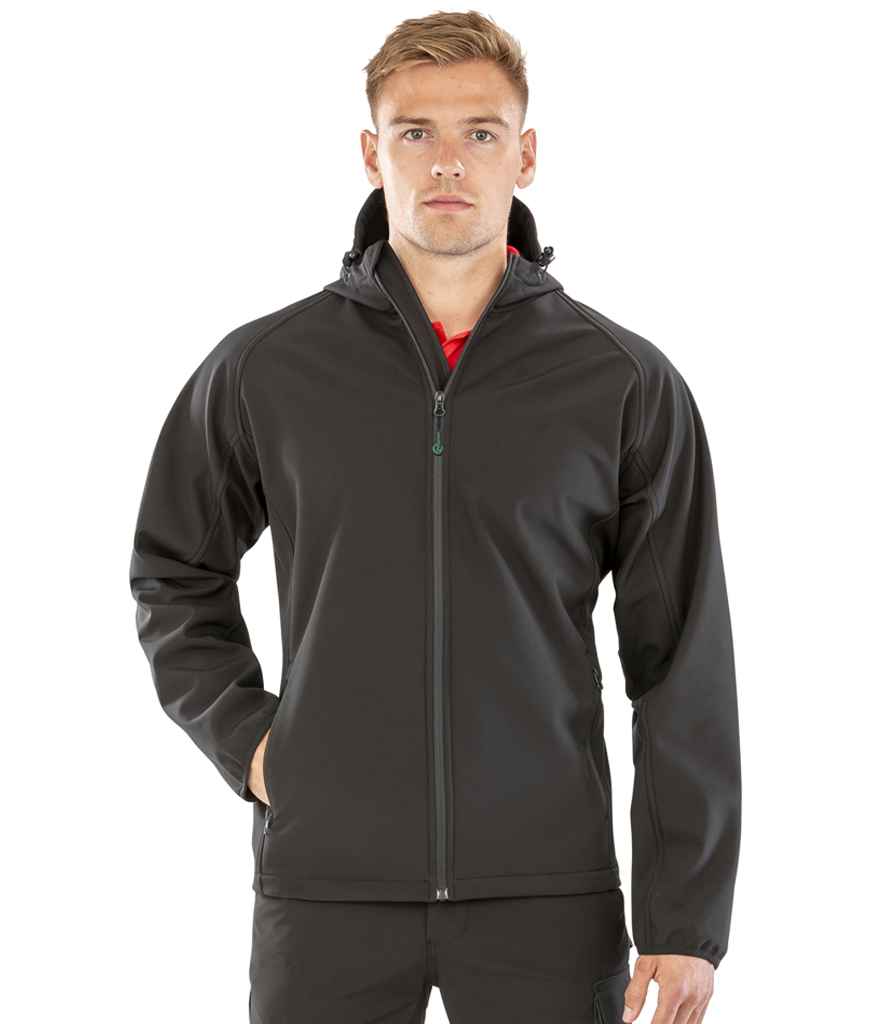 RS911M Result Genuine Recycled Three Layer Printable Hooded Soft Shell Jacket