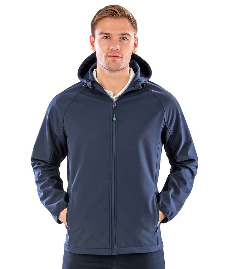 RS911M Result Genuine Recycled Three Layer Printable Hooded Soft Shell Jacket