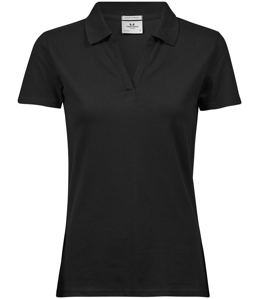 T1409 Tee Jays Ladies Luxury Stretch V Neck Polo Shirt