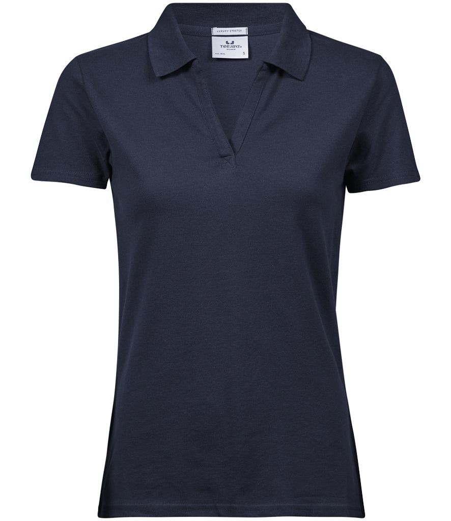 T1409 Tee Jays Ladies Luxury Stretch V Neck Polo Shirt