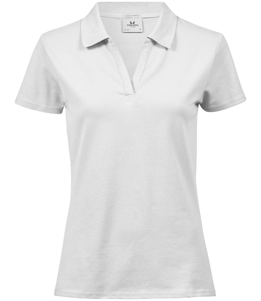 T1409 Tee Jays Ladies Luxury Stretch V Neck Polo Shirt