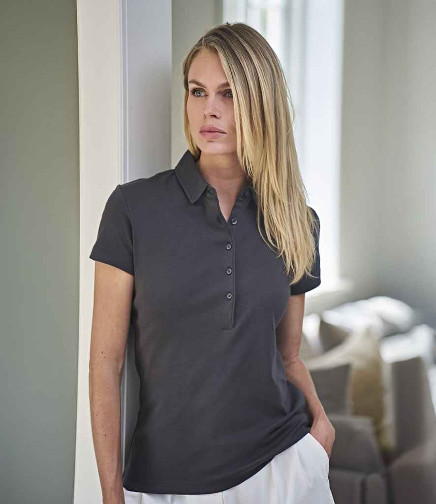 T1441 Tee Jays Ladies Pima Cotton Interlock Polo Shirt