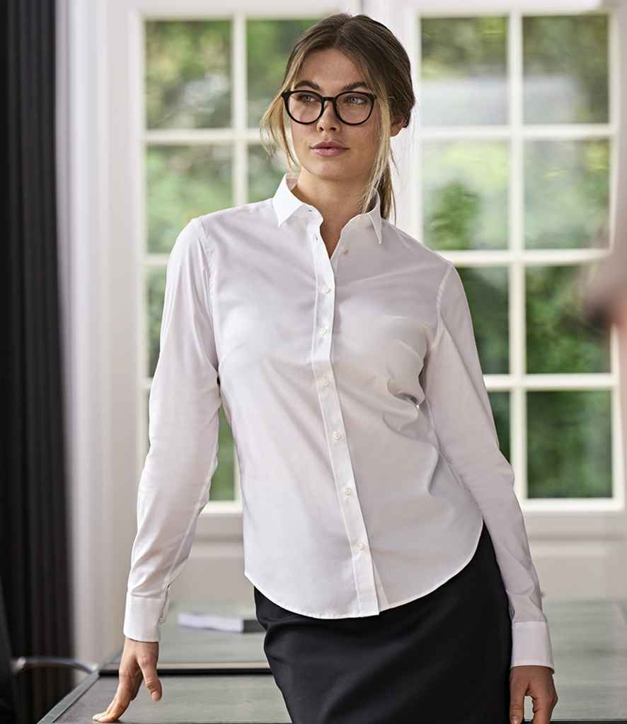 T4025 Tee Jays Ladies Stretch Luxury Long Sleeve Poplin Shirt