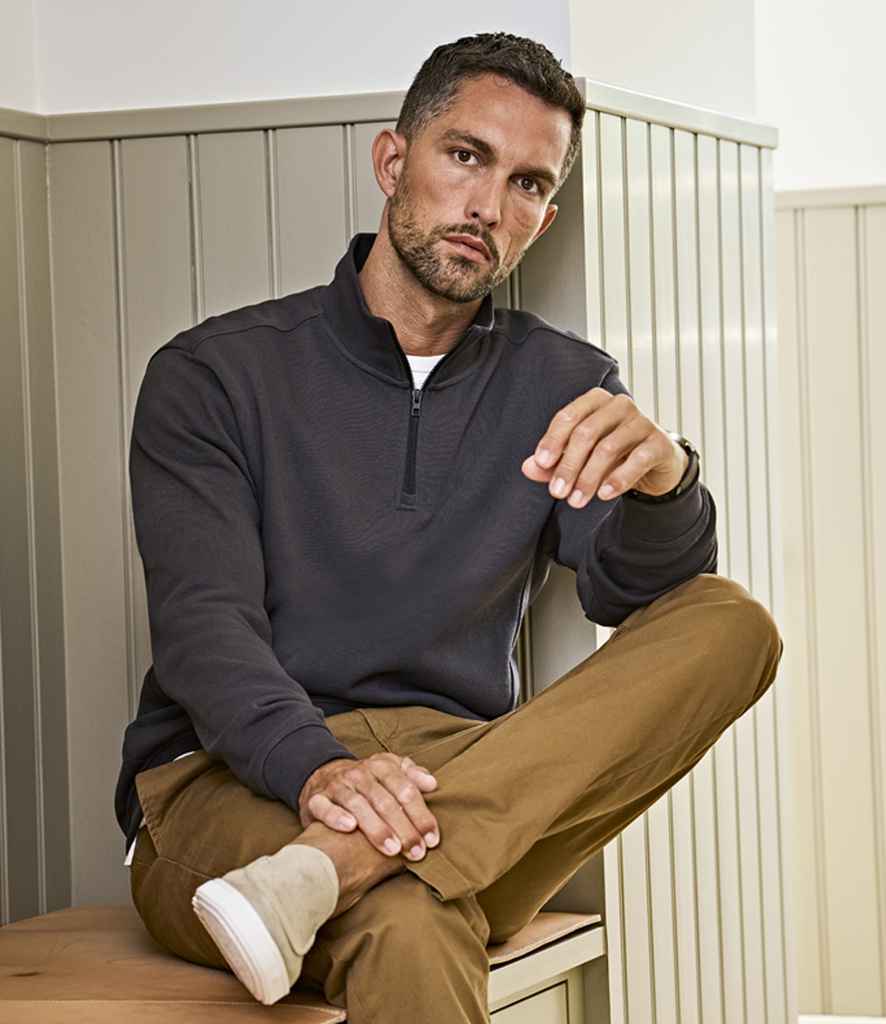 T5506 Tee Jays Ribbed Interlock Half Zip Sweatshirt
