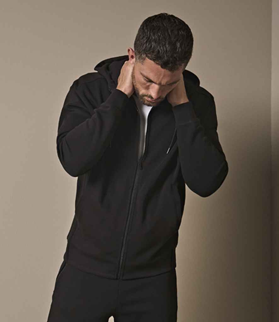 T5508 Tee Jays Ribbed Interlock Full Zip Hooded Sweatshirt