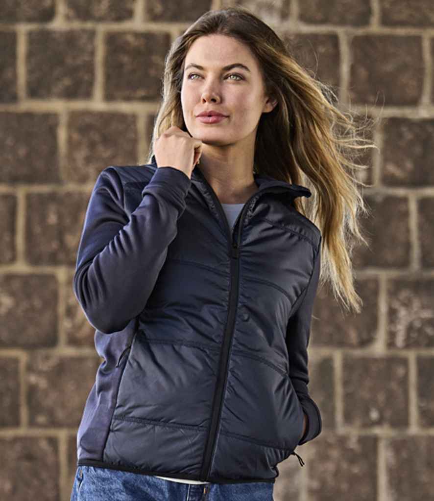 T9113 Tee Jays Ladies Hybrid-Stretch Hooded Jacket