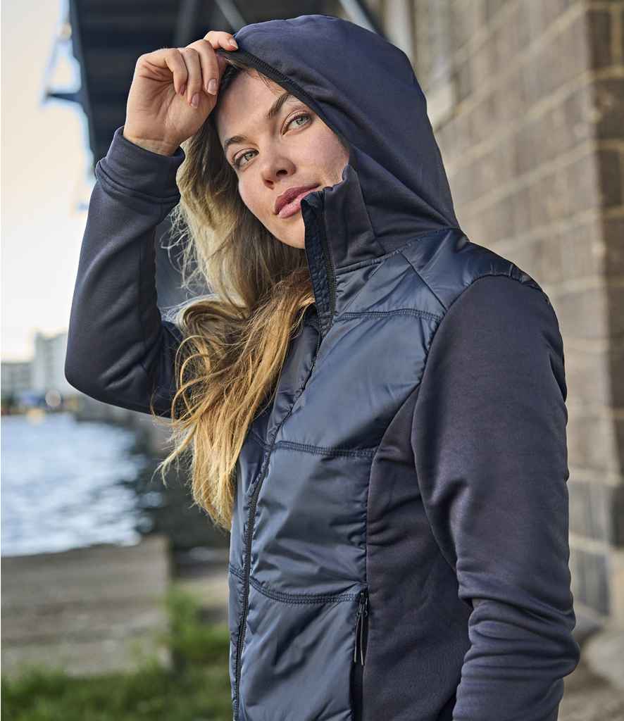 T9113 Tee Jays Ladies Hybrid-Stretch Hooded Jacket
