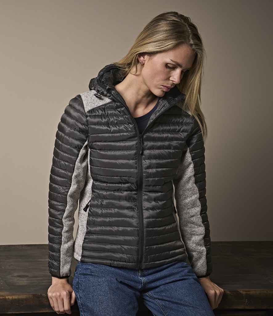T9611 Tee Jays Ladies Crossover Hooded Padded Outdoor Jacket