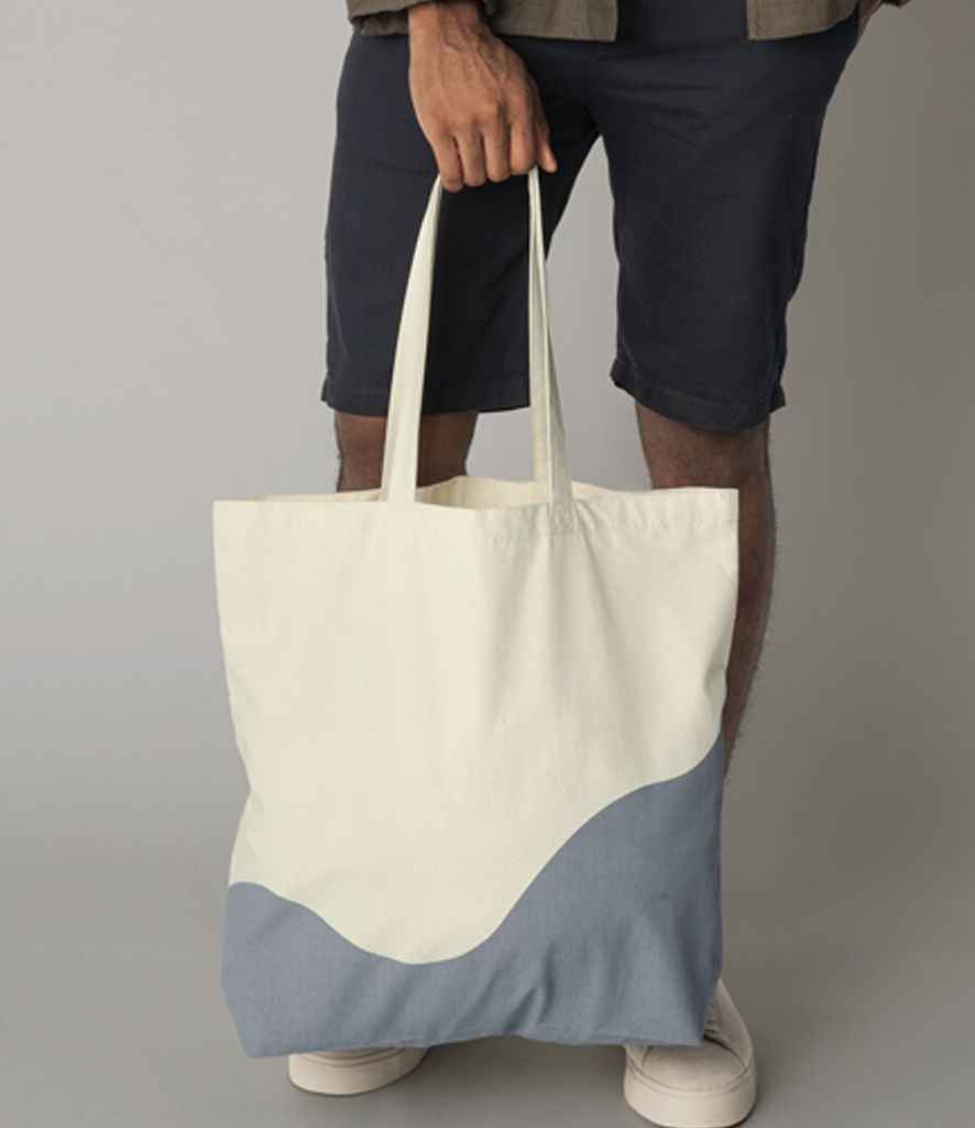 W235 Westford Mill Organic Cotton Wave Print Maxi Tote Bag
