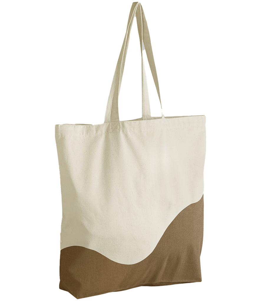 W235 Westford Mill Organic Cotton Wave Print Maxi Tote Bag