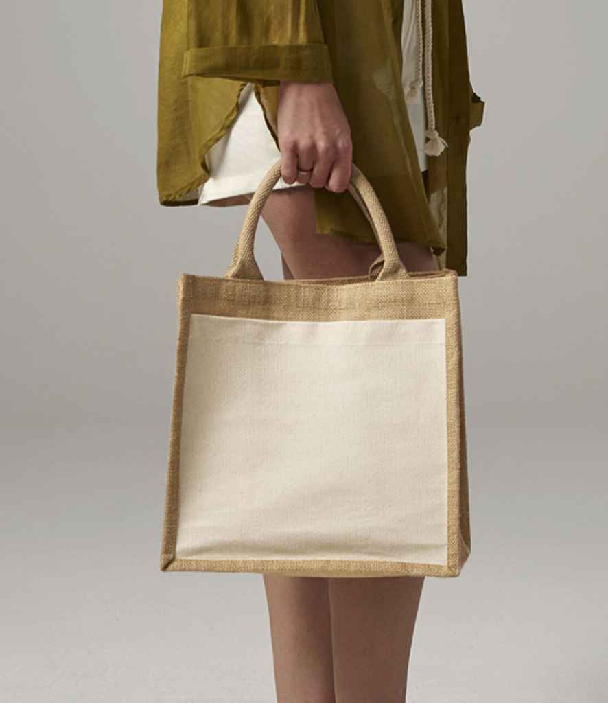 W426 Westford Mill Pocket Jute Midi Tote Bag