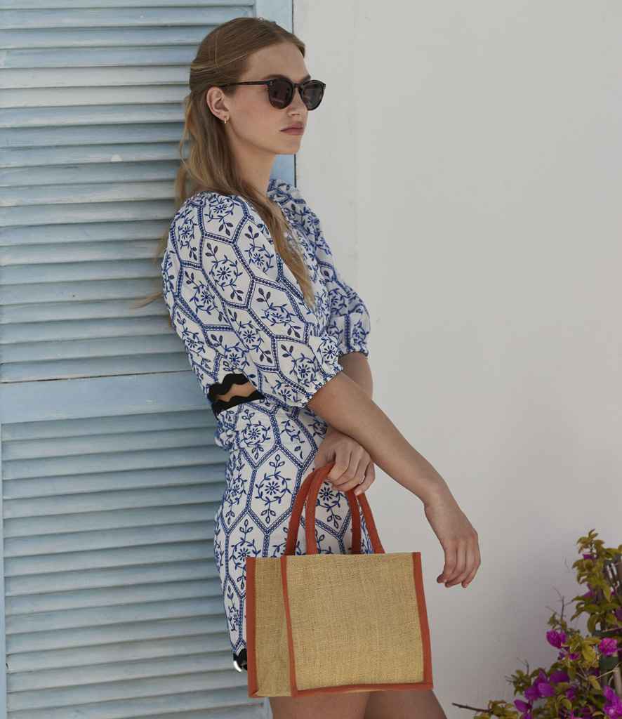 W477 Westford Mill Natural Starched Jute Mini Gift Bag