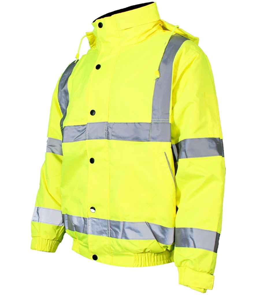 WR006 Warrior Hi-Vis Fleece Lined Bomber Jacket