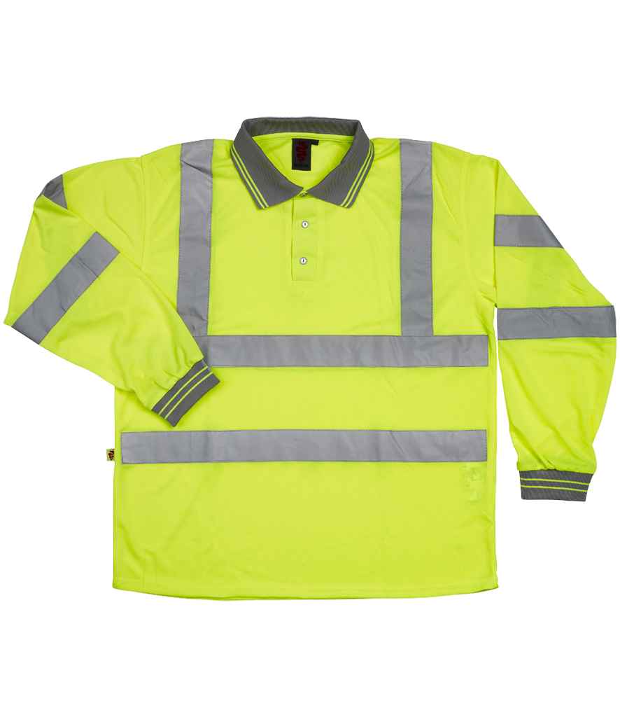 WR013 Warrior Hi-Vis Long Sleeve Polo Shirt