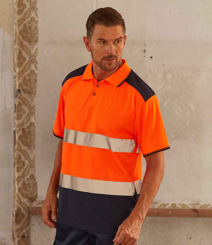 YK017 Yoko Two Tone Short Sleeve Polo Shirt