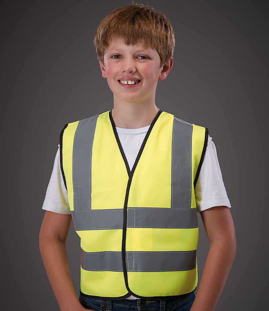 YK102B Yoko Kids Hi-Vis Two Band and Braces Waistcoat