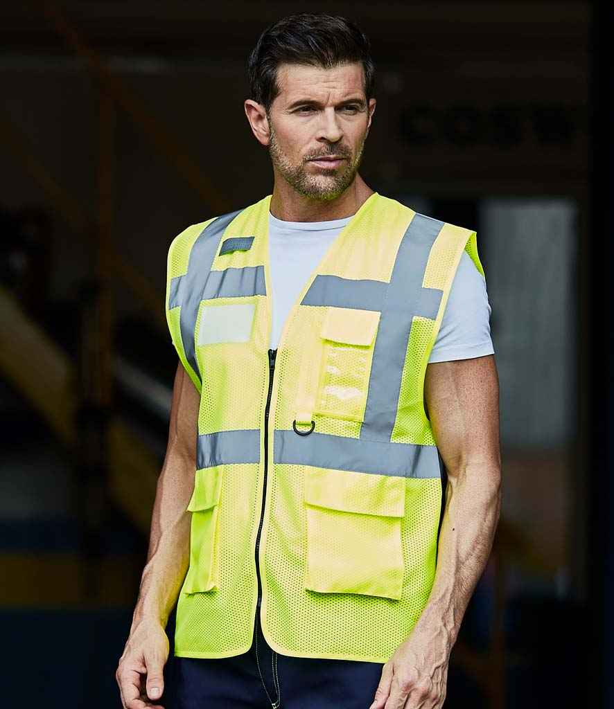 YK107 Yoko Hi-Vis Top Cool Open Mesh Executive Waistcoat