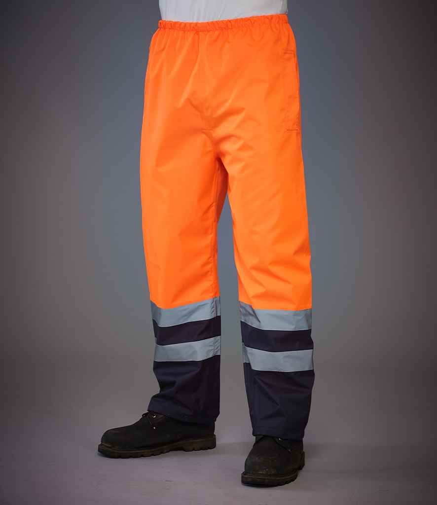 YK217 Yoko Hi-Vis Two Tone Waterproof Overtrousers