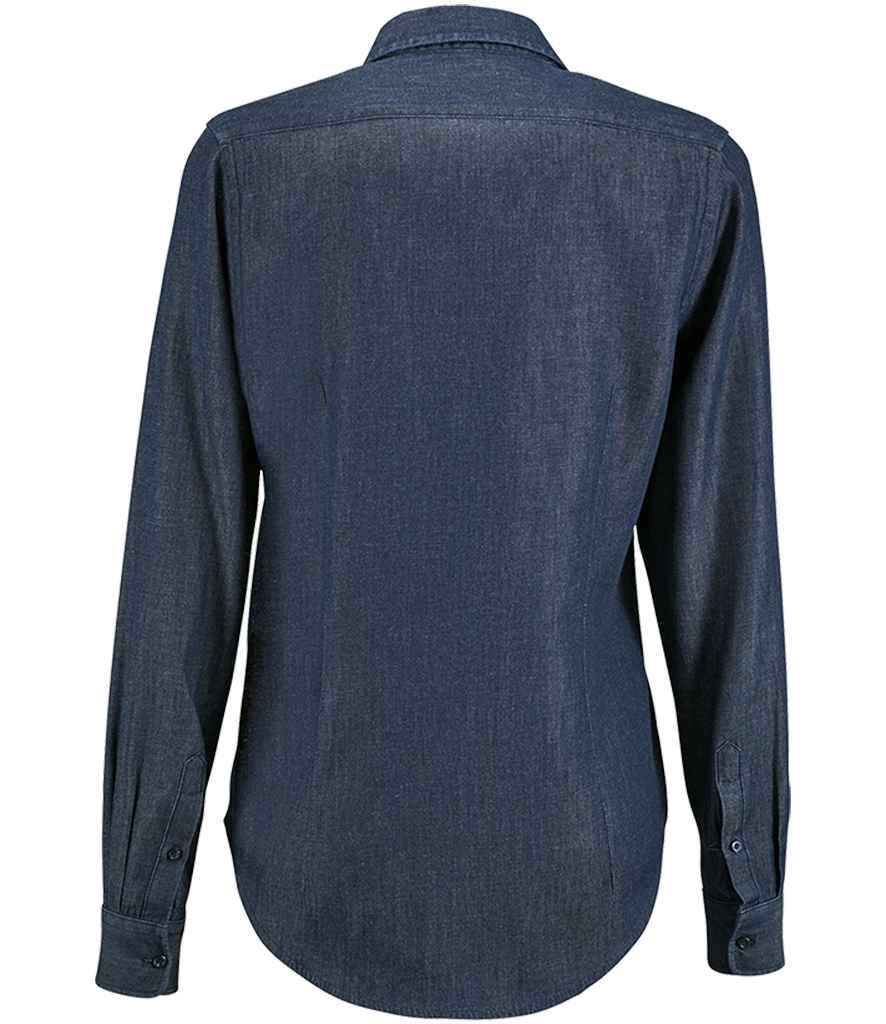 02101 SOL'S Ladies Barry Long Sleeve Denim Shirt